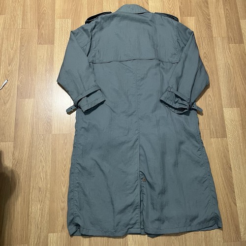 Vintage Giorgio Armani Trench Coat Faded Olive Green Belted Button Lined Mens 44 - Picture 9 of 20