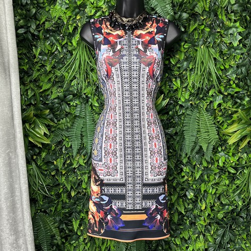 CLOVER CANYON Kleid Damen XS schwarz tailliert Neopren Irish Box Blumen Etui 2031 - Bild 2 von 8