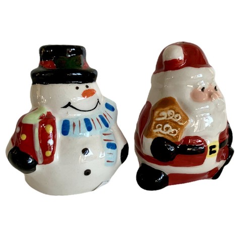 Papá Noel y Muñeco de Nieve Sal N Pimienta Coctelera NUEVO Navidad Vacaciones Cocina Decoración - Imagen 4 de 11