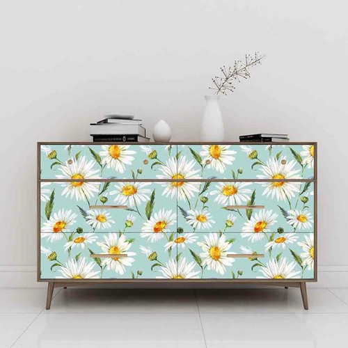 Blue Background Daisy Peel&Stick Removable Wallpaper Self-Adhesive Wallpaper#188 - Picture 4 of 11