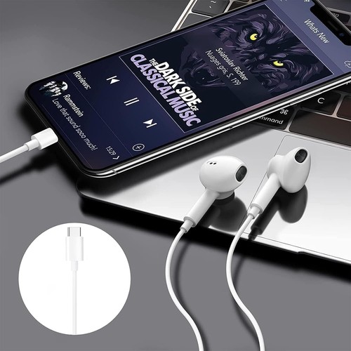 Type C Earphone wired For Samsung Galaxy S24 S25 S23 USB C Headphones Earbuds - Picture 8 of 11