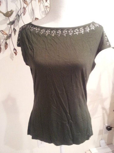 Stones Decor Rhine St maat 190 John olijfgroen Blouse 6 Knit New AwHx87fHFq