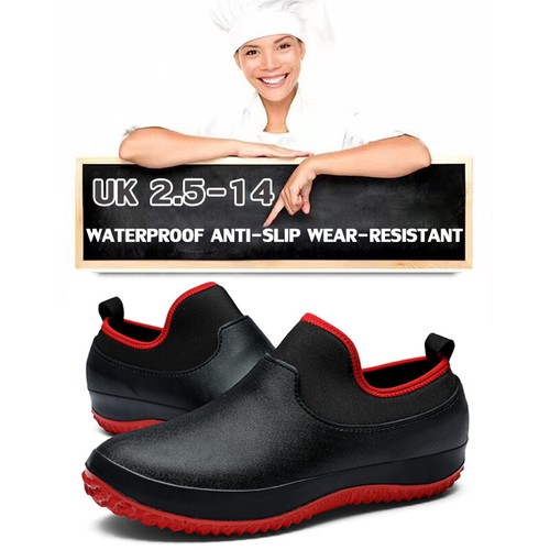 Men Women Chef Shoes Slip on Work Boots Oilproof Kitchen Non-slip Safety Shoes - Picture 4 of 16