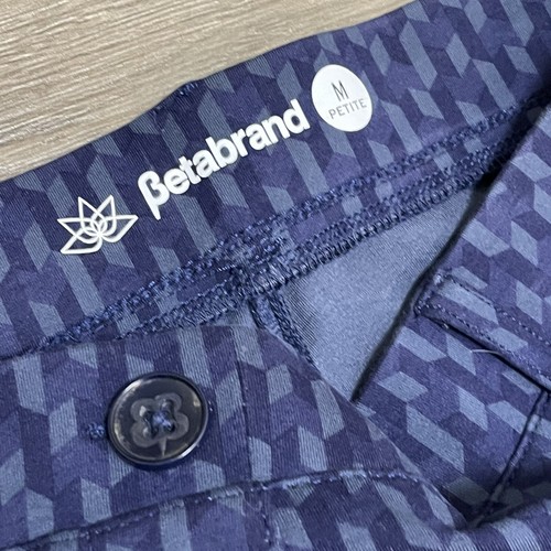 Betabrand Blue Geometric Chevron Bootcut Leggings Pull-on Pants Size M Petite - Picture 6 of 9