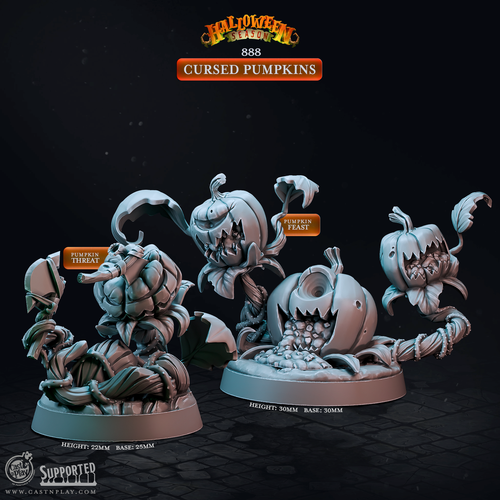 CastnPlay #888 Cursed Pumpkins (2 Miniature) - No Base - 32mm - Picture 2 of 3