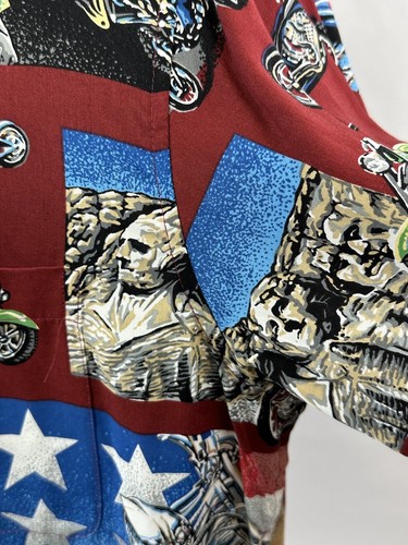 Reyn Spooner Hawaiian Shirt Mens XL Art of Eddy Y Motorcycles Mt Rushmore NWT - Picture 5 of 13