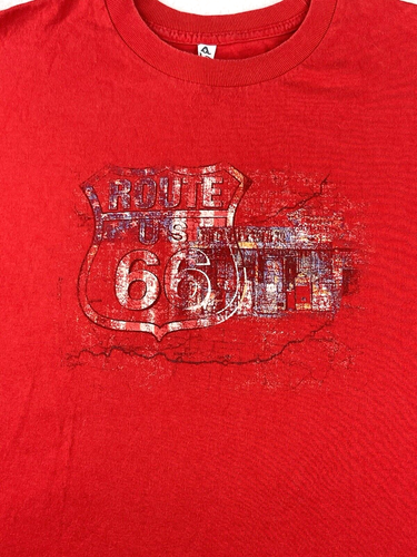 Alstyle Route 66 Grafik T-Shirt Herren L rot Straßenschild Grafik - Bild 2 von 7