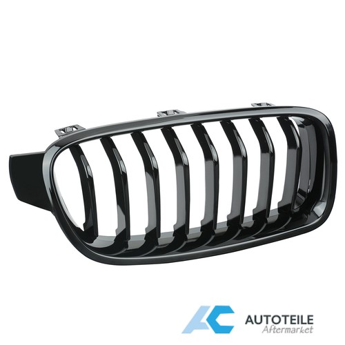 Grill Grille Kidney Gloss Black For BMW 3 Series F30 F31 11-18 Single Bridge - Picture 2 of 5