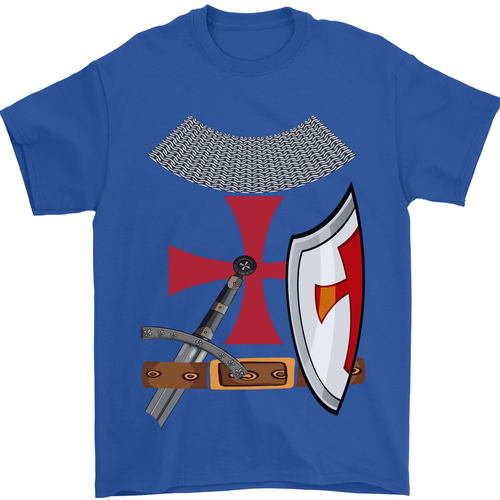 Caballero Templario Disfraz San Jorge Día Camiseta Hombre 100% Algodón - Picture 46 of 95