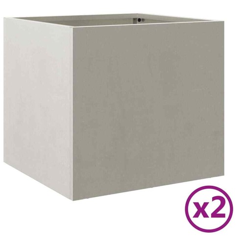 Pflanzkübel 2 Stk. Silbern 32x30x29 cm Edelstahl - Bild 2 von 10