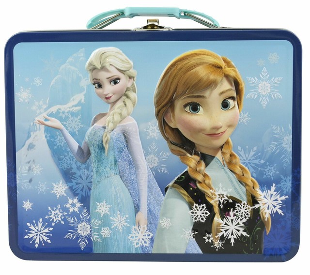 Disney Frozen 3D Design Embossed - Metal Tin Lunchbox Navy NEW Back to School Disney Frozen 3D Design Embossed - Metal Tin Lunchbox Navy NEW Back to School