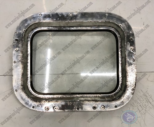 Ventana cuadrada de ojo de buey de aluminio recuperado antiguo de calidad sólida con 2 perros - Imagen 5 de 8