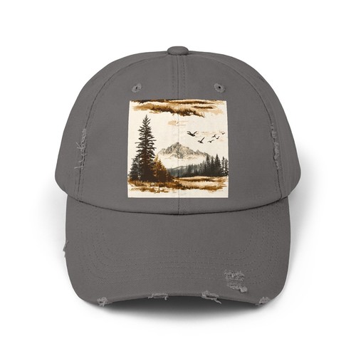 Mountain Landscape Distressed Cap, Nature Lover Gift, Outdoor Adventure Hat, - Picture 18 of 26