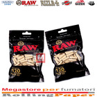 FILTRI RAW BLACK LUNGHE SLIM 6MM XL NATURALI NON RAFFINATI 10 BUSTE 120 FILTRINI