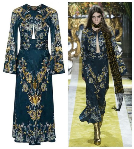 New Roberto Cavalli Printed Long Sleeve Dress - Picture 1 of 7