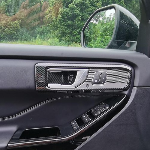 Kit de cubierta de tapicería de accesorios interiores de coche para Ford Explorer 2020-2022 fibra de carbono - Imagen 5 de 8