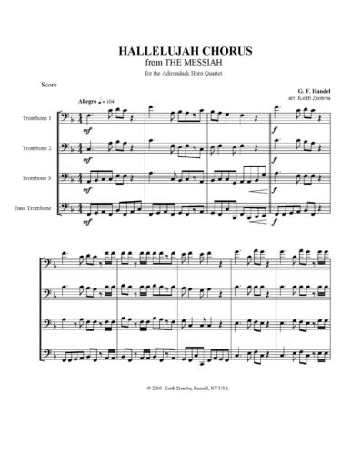 Handel Hallelujah Chorus - arr. for Trombone Quartet New arr. K. Ziemba - Picture 2 of 6