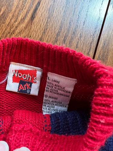 vtg noah’s ark little girls L cardigan heart sweater Scottie Dog - Picture 2 of 3