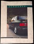 1993 Plymouth Sundance Car Sales Brochure Catalog 11 Pages