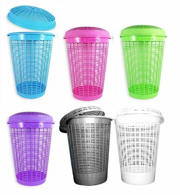 Plastic 50l Large Round Laundry Basket Washing Storage Circular Hamper With Lid Plastic 50l Large Round Laundry Basket, Large Round Laundry Basket