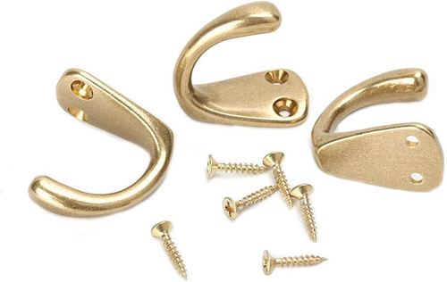 3PCS Vintage Coat and Hat Hook Brass Classico Wall Hanging for Bath Stands Cloth - Picture 6 of 12