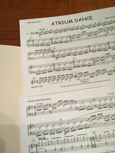 ATRIUM DANCE Marimba Solo by Mark Shelton, 4 mallet-solo for 4.3-octave - Picture 2 of 2