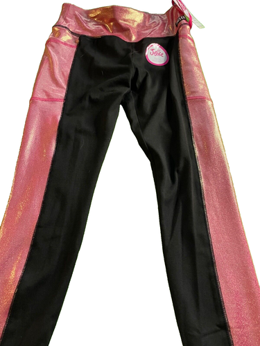 Justice Full Length Leggings with Side Shine Medium 10 with Tech Pocket NWT