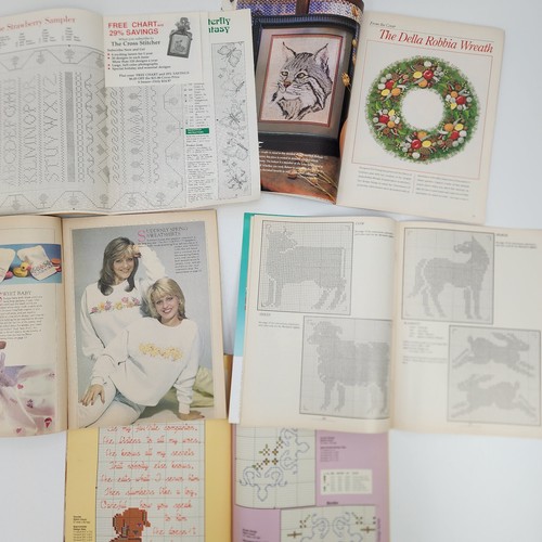 Vtg 90s Lot of 8 Cross Stitch Patterns Leaflet Books & Magazines Project Designs - Picture 9 of 11