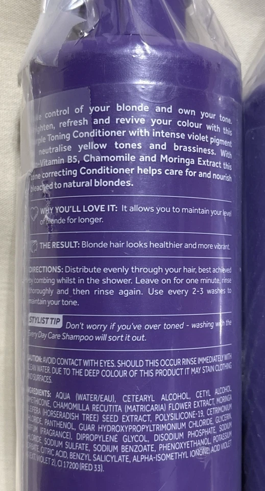 Champú tonificante Lee Stafford Bleach Blondes púrpura semanal tonificación violeta 16,9 oz X2 Foto 4 de 4