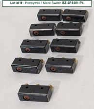 Lot of 9 Micro Switch BZ-2R5551-P4 Limit Switch Pin Plunger, SPDT, 15A, IP64