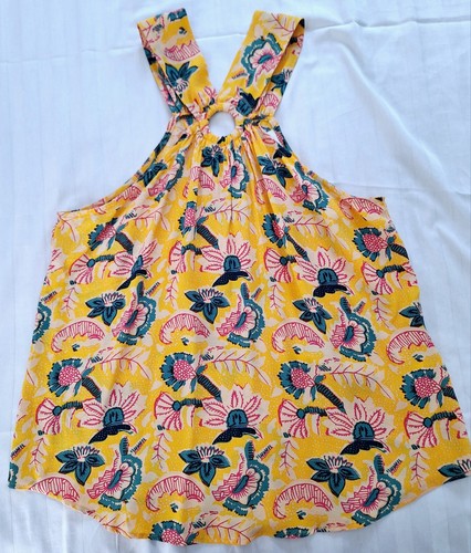 Anthropologie MAEVE Mica Floral Halter Top Sleeveless Cut-out Light Size 14 - Picture 3 of 6