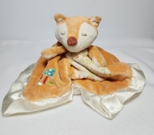 Douglas Baby Fox Security Blanket Lovey Satin Trim Mushroom Tail Orange Cream