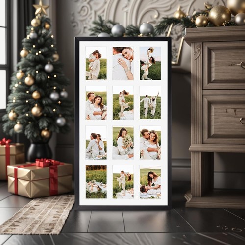 12 Opening Matte Black Collage Frames Set of 4 for 4x6 Photos, Rustic Charm - Picture 6 of 8