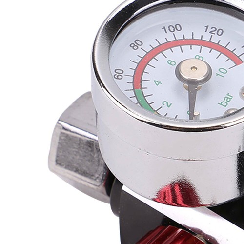 For Spray Gun 1/4" Mini Air Regulator Valve Tool Tail Pressure Gauge w/ Nozzle - Picture 9 of 12