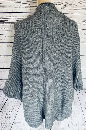 Cárdigan Lane Bryant para mujer talla 14 16 encogido de hombros gris frente abierto tejido ligero - Imagen 6 de 8