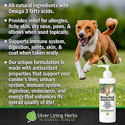 Silver Lining Herbs Coconut Oil for Dogs with Hemp Seed Oil - 8oz Bottle - Picture 6 of 6