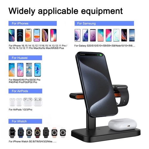Wireless Charger Dock Charging Station 4 in 1 For Apple Watch iPhone 16 15 14 13 - Bild 4 von 28