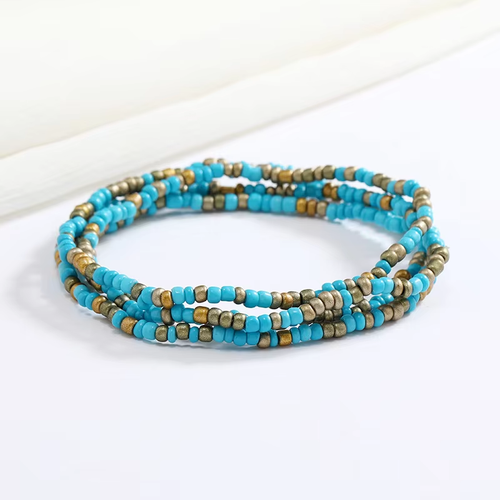 Women New Simple Fashion Hand Beaded Chain Glass Beaded Body Chain All-Match Col - Picture 17 of 43