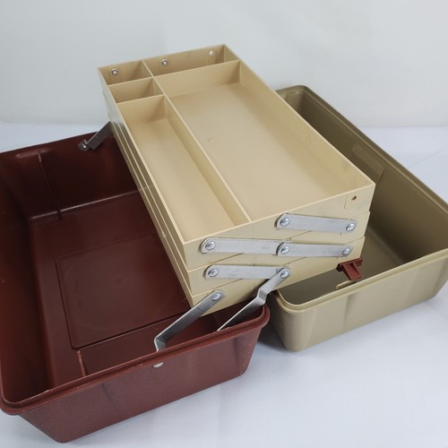 Vtg My Buddy 3 Tray Fishing Tackle Box Tan 9314W Stratton Terstegge TackleMaster - Picture 15 of 19