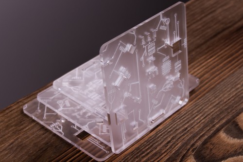 Circuit Board Coaster | Transparent Engraved Coaster | Computer Geek Office Gift - Picture 3 of 6