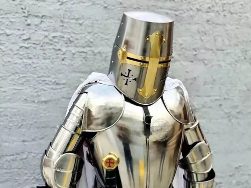 Traje de armadura gótico medieval caballero templario disfraces cruzado armadura de cuerpo completo - Imagen 10 de 20