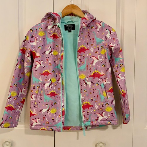 Mountain Warehouse Girls’ Purple Unicorn Print Fleece Lined Hooded Jacket New - Picture 9 of 10