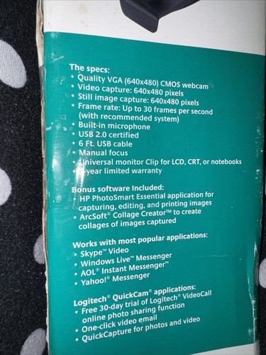 Logitech C250 Webcam Built-in Microphone RightSound Video Filters AT - Picture 3 of 6