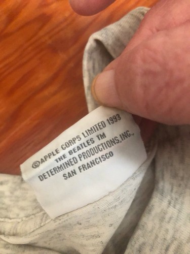 RARE, RARE VINTAGE 1993 BEATLES "SPORTS" Label LARGE Awesomely distressed - Picture 4 of 6