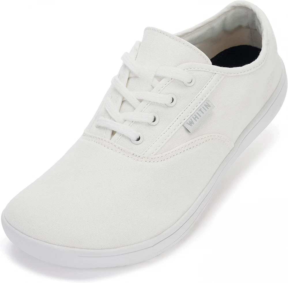 WHITIN Men s Wide Canvas Barefoot Sneakers Zero Drop Sole Minimalist