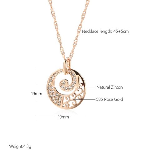 Luxus Halskette Anhänger 585 RG Rotgold/ Rosegold mit funkelnden Zirkon 45cm. - Bild 3 von 5