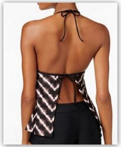 Top tankini Halter eléctrico teñido push-up Hula Honey NEGRO/GRIS, EE. UU. X-Pequeño - Imagen 2 de 4