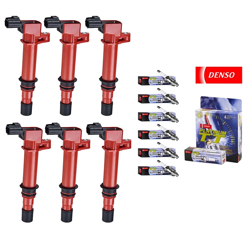 Performance Ignition Coil UF270 + 6 Denso 4504 Spark Plugs for Dodge