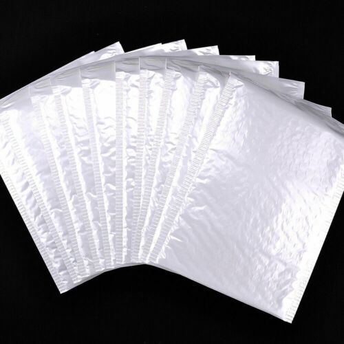 10Pcs White Poly Bubble Bags Mailers Envelopes Padded Packing Self Seal S/M/L - Picture 10 of 15