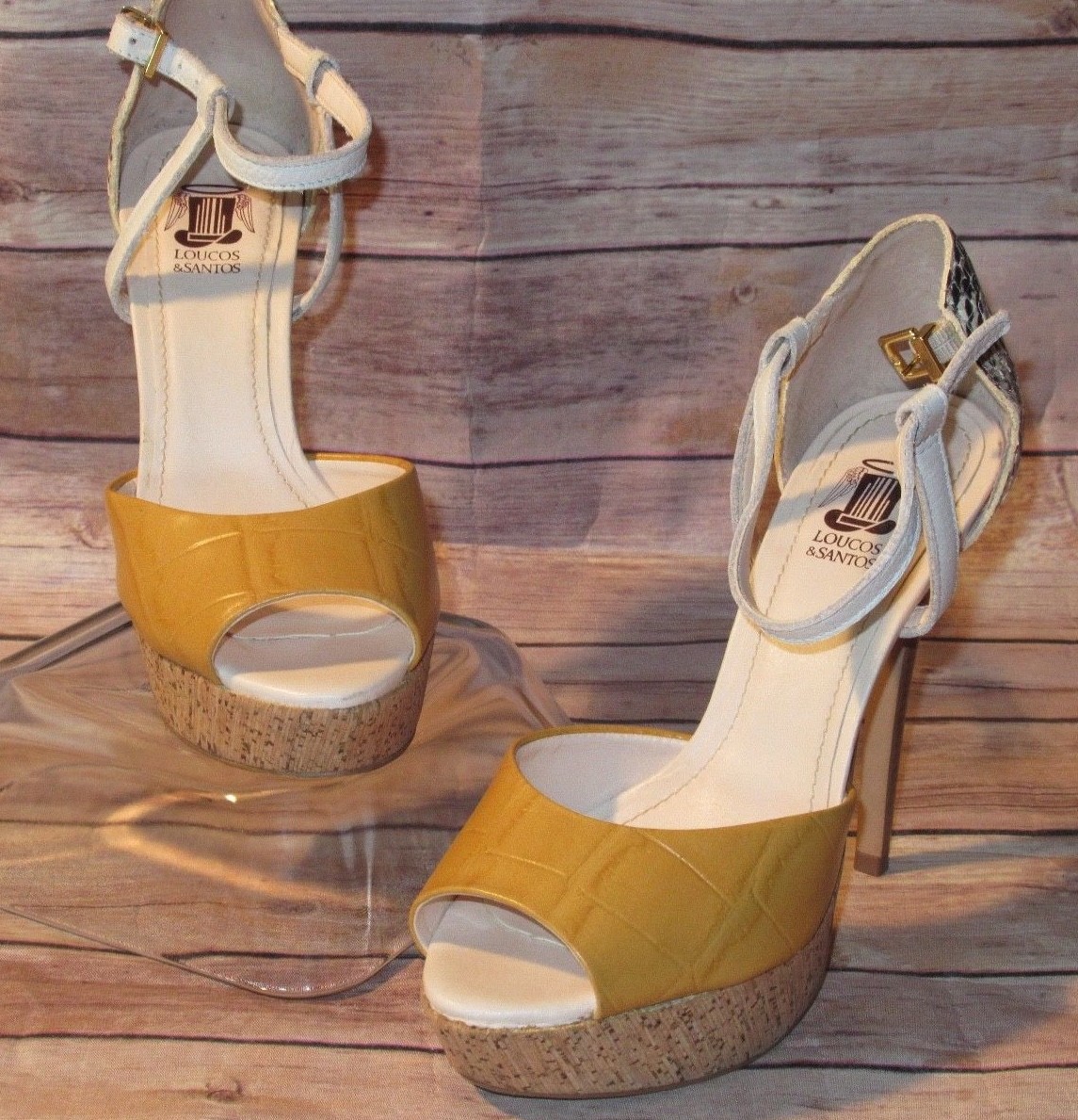 Loucos & Santos Wo's 10 amarillo Ankle Strap Snake Stilleto Platform Hi Heel zapatos Loucos & Santos Wo's 10 amarillo Ankle Strap Snake Stilleto Platform Hi Heel zapatos
